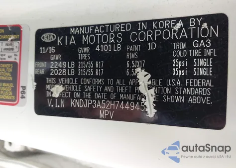 2017 Kia Soul + from USA, damaged, VIN KNDJP3A52H7449453